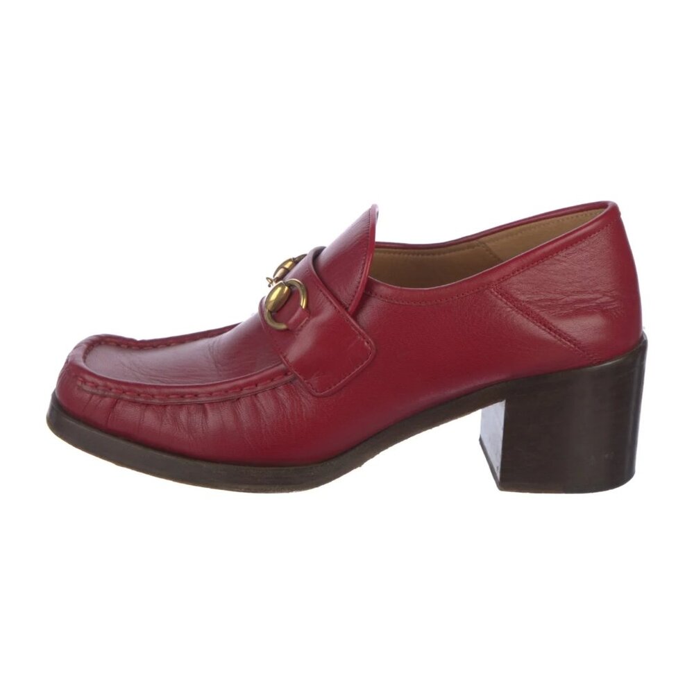 Gucci Horsebit Vegas Platform Loafers Pumps Hibiscus Red 39.5 IT 9.5 US